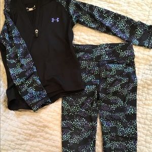 Girls Under Armour 4T half zip pullover and pants